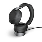 Jabra Evolve2 85 MS Stereo USB Bluetooth Headset with Active Noise Cancelling – with charging stand